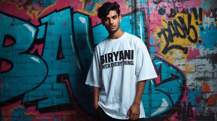 BigShot Fusion oversized streetwear t-shirt with bold graphic print - unisex relaxed fit cotton tee