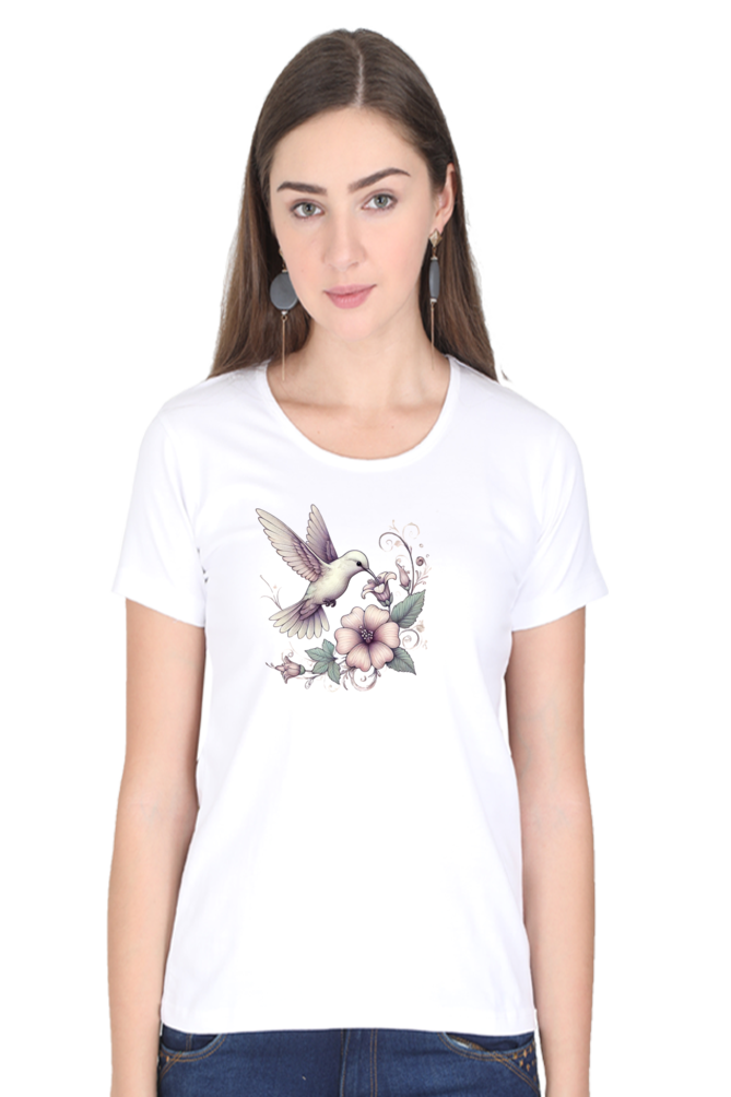 Hummingbird Harmony Round-Neck T-Shirt