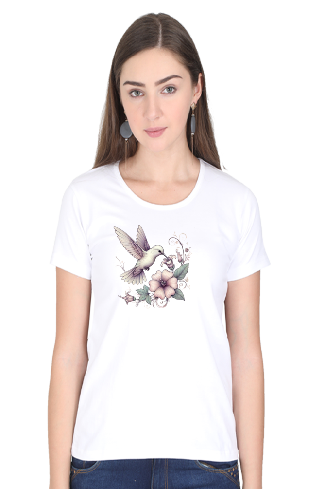 Hummingbird Harmony Round-Neck T-Shirt