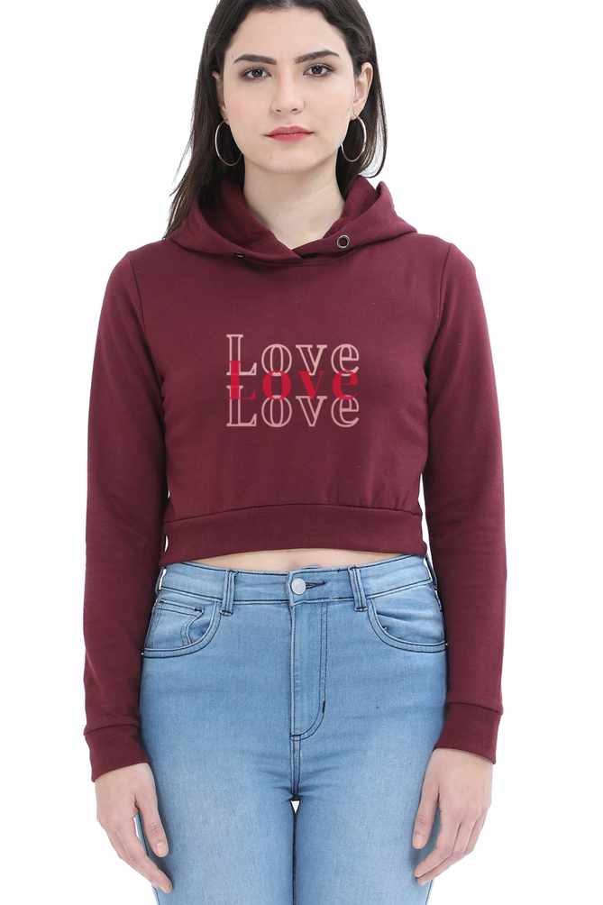 Love Ladies Crop Hoodie – Stylish & Comfortable Statement Wear