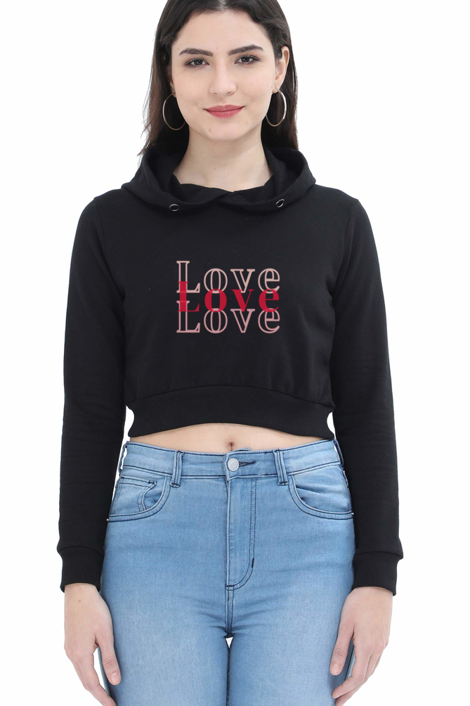 Love Ladies Crop Hoodie – Stylish & Comfortable Statement Wear