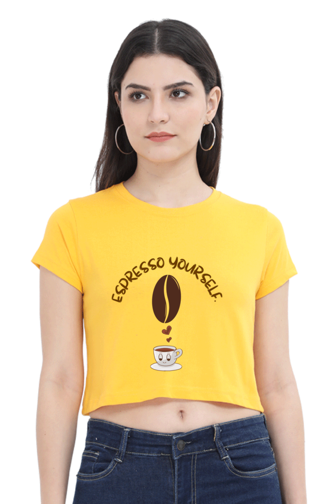 "Espresso Yourself" Coffee Lover Women’s Crop Top
