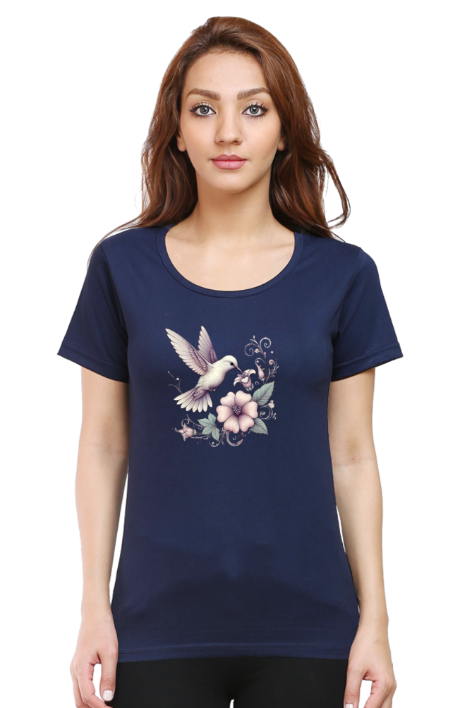 Hummingbird Harmony Round-Neck T-Shirt