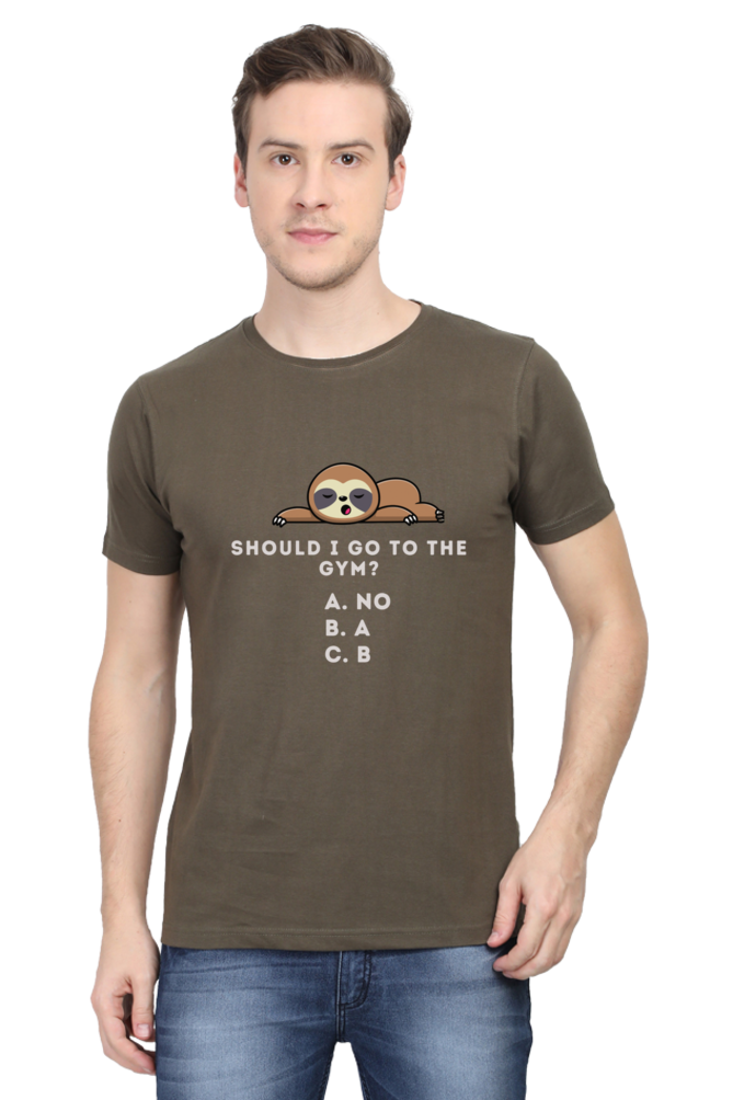 Funny Sloth Gym Quote T-Shirt - Lazy Gym Humor Design