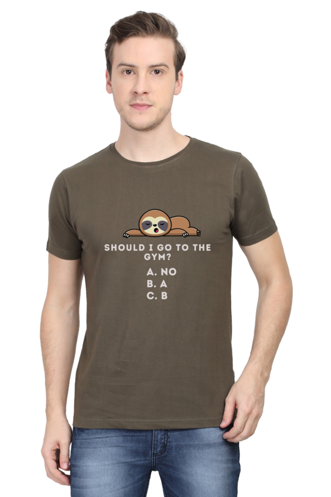 Funny Sloth Gym Quote T-Shirt - Lazy Gym Humor Design