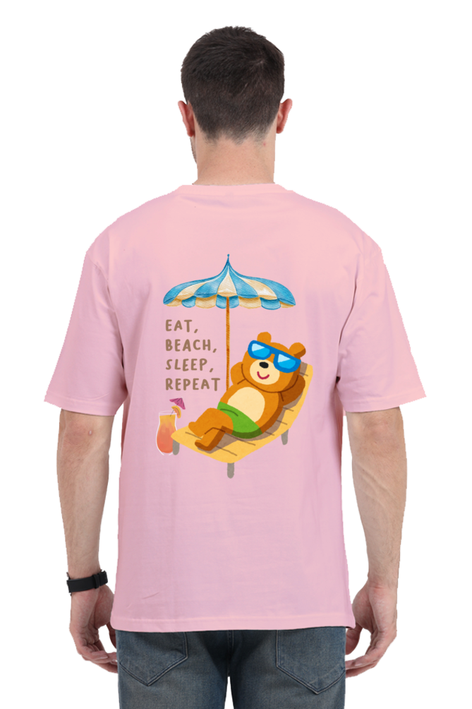 Eat, Beach, Sleep, Repeat – Oversized Unisex T-Shirt - Big Shot Fusion