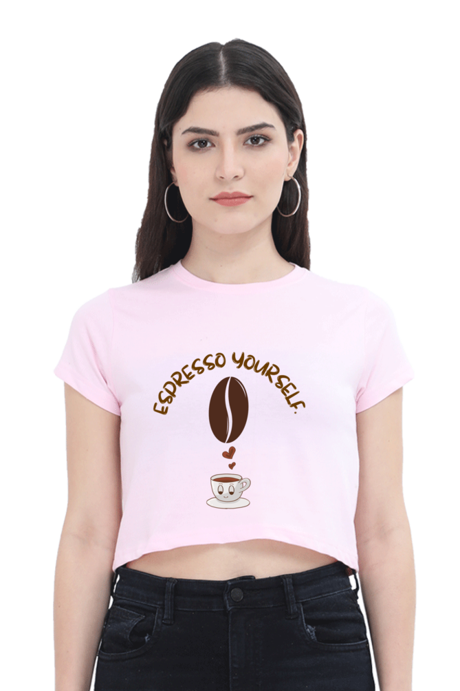 "Espresso Yourself" Coffee Lover Women’s Crop Top