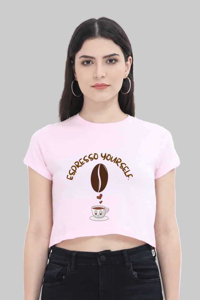 "Espresso Yourself" Coffee Lover Women’s Crop Top - Big Shot Fusion