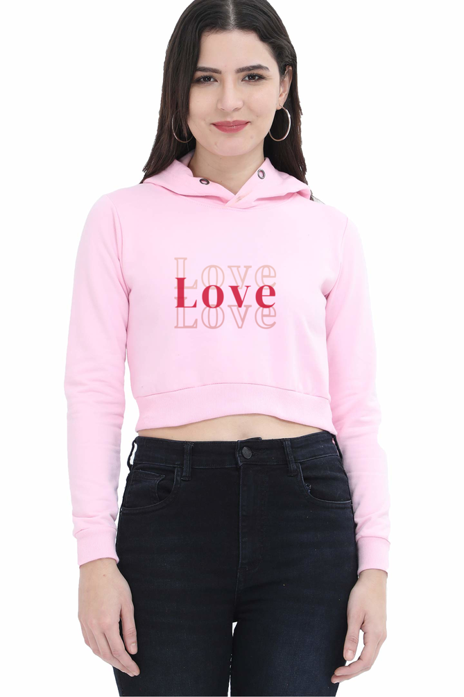 Love Ladies Crop Hoodie – Stylish & Comfortable Statement Wear