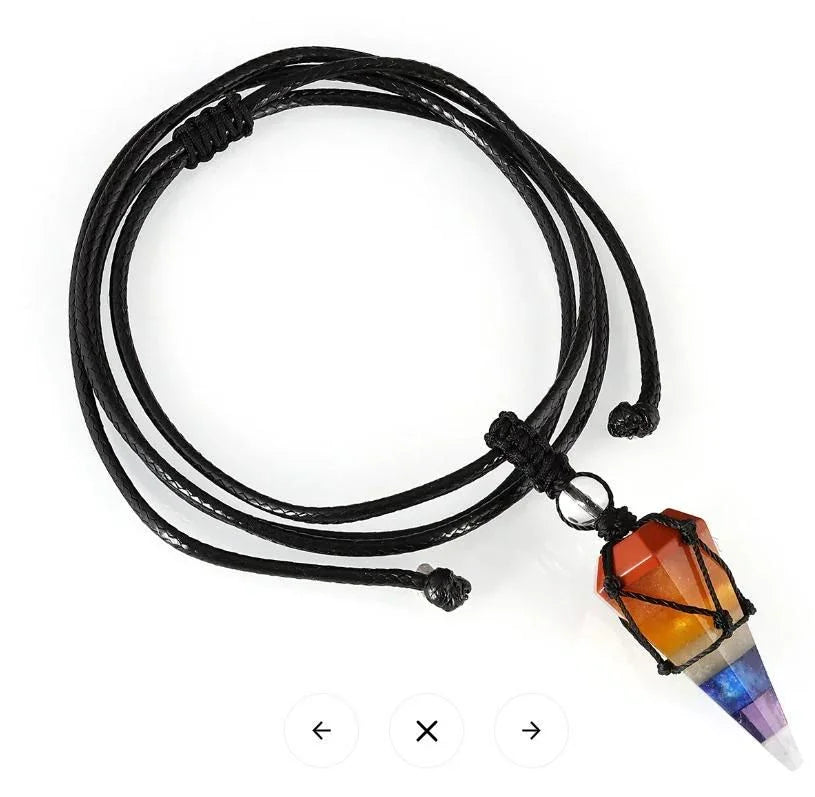 Crystal Stone Pointed Chakra Necklaces (Unisex) - Big Shot Fusion