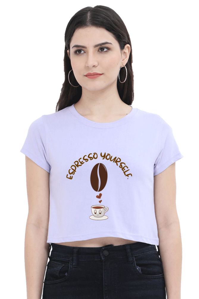"Espresso Yourself" Coffee Lover Women’s Crop Top