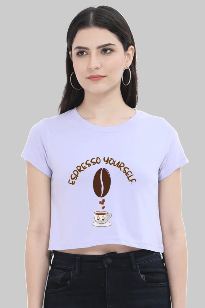 "Espresso Yourself" Coffee Lover Women’s Crop Top - Big Shot Fusion
