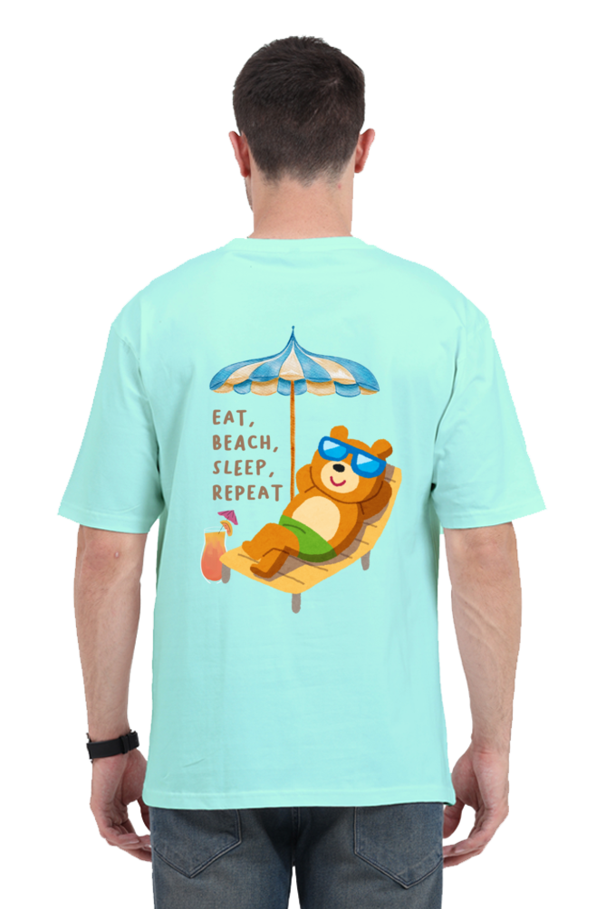 Eat, Beach, Sleep, Repeat – Oversized Unisex T-Shirt - Big Shot Fusion