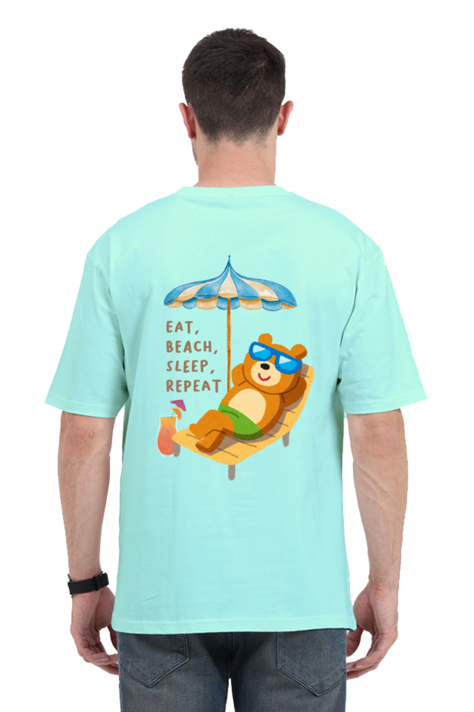 Eat, Beach, Sleep, Repeat – Oversized Unisex T-Shirt - Big Shot Fusion