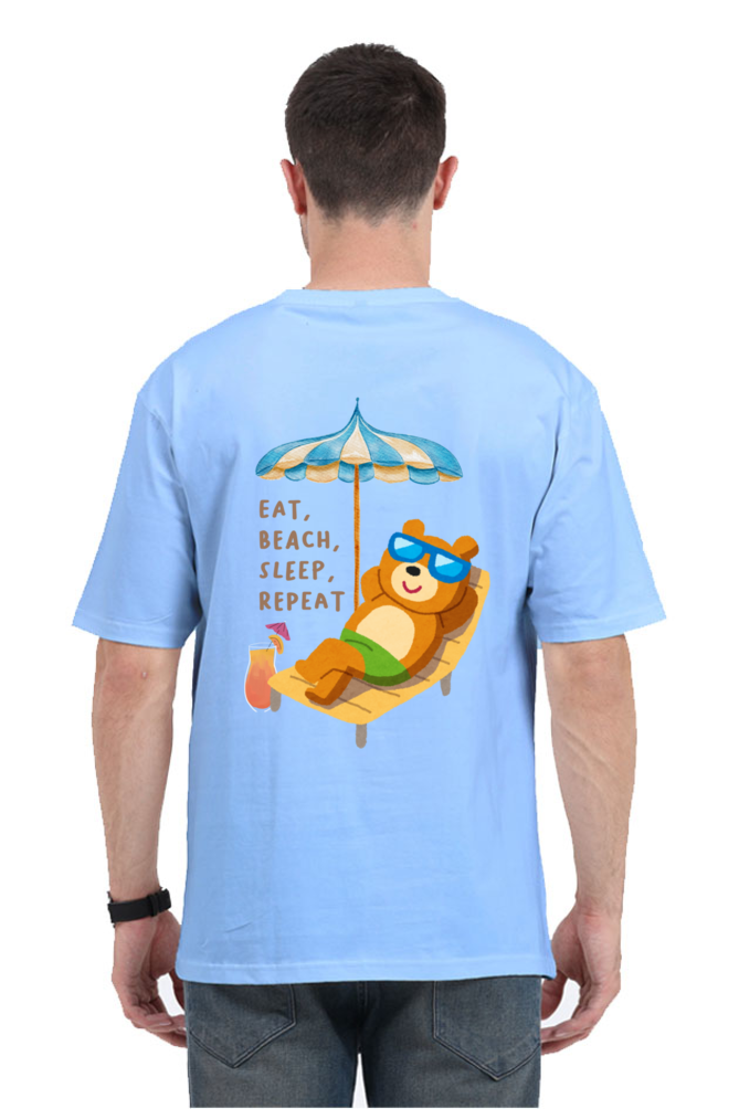 Eat, Beach, Sleep, Repeat – Oversized Unisex T-Shirt - Big Shot Fusion