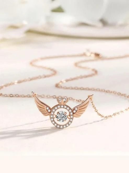 Rose Gold Angel Wings Pendant Chain - Big Shot Fusion