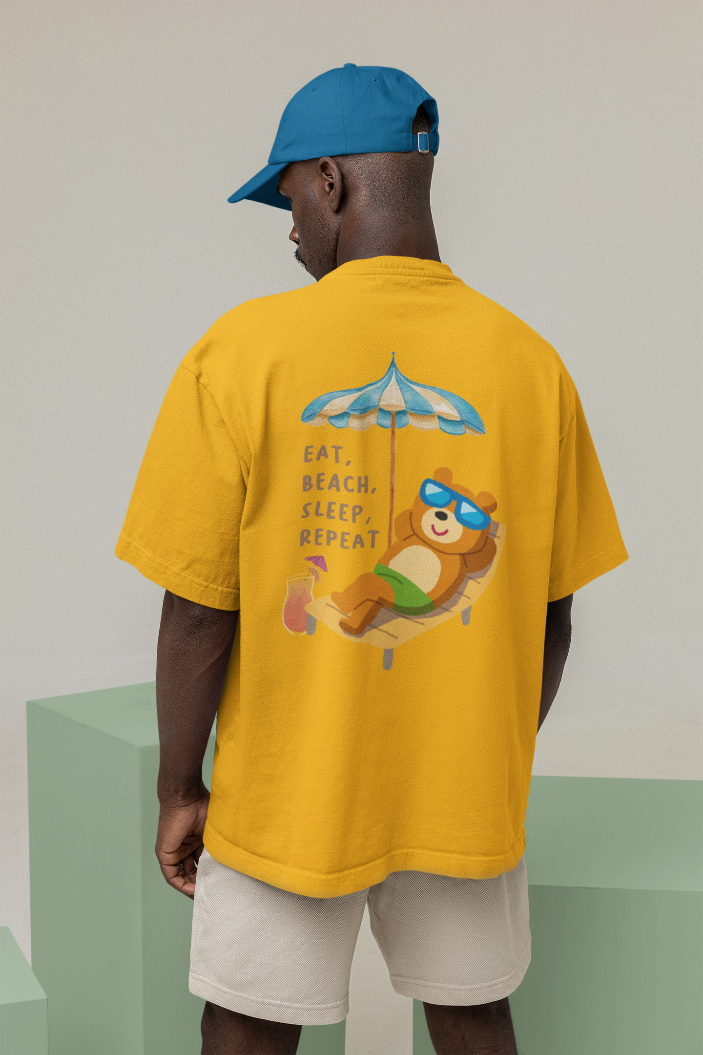 Eat, Beach, Sleep, Repeat – Oversized Unisex T-Shirt - Big Shot Fusion