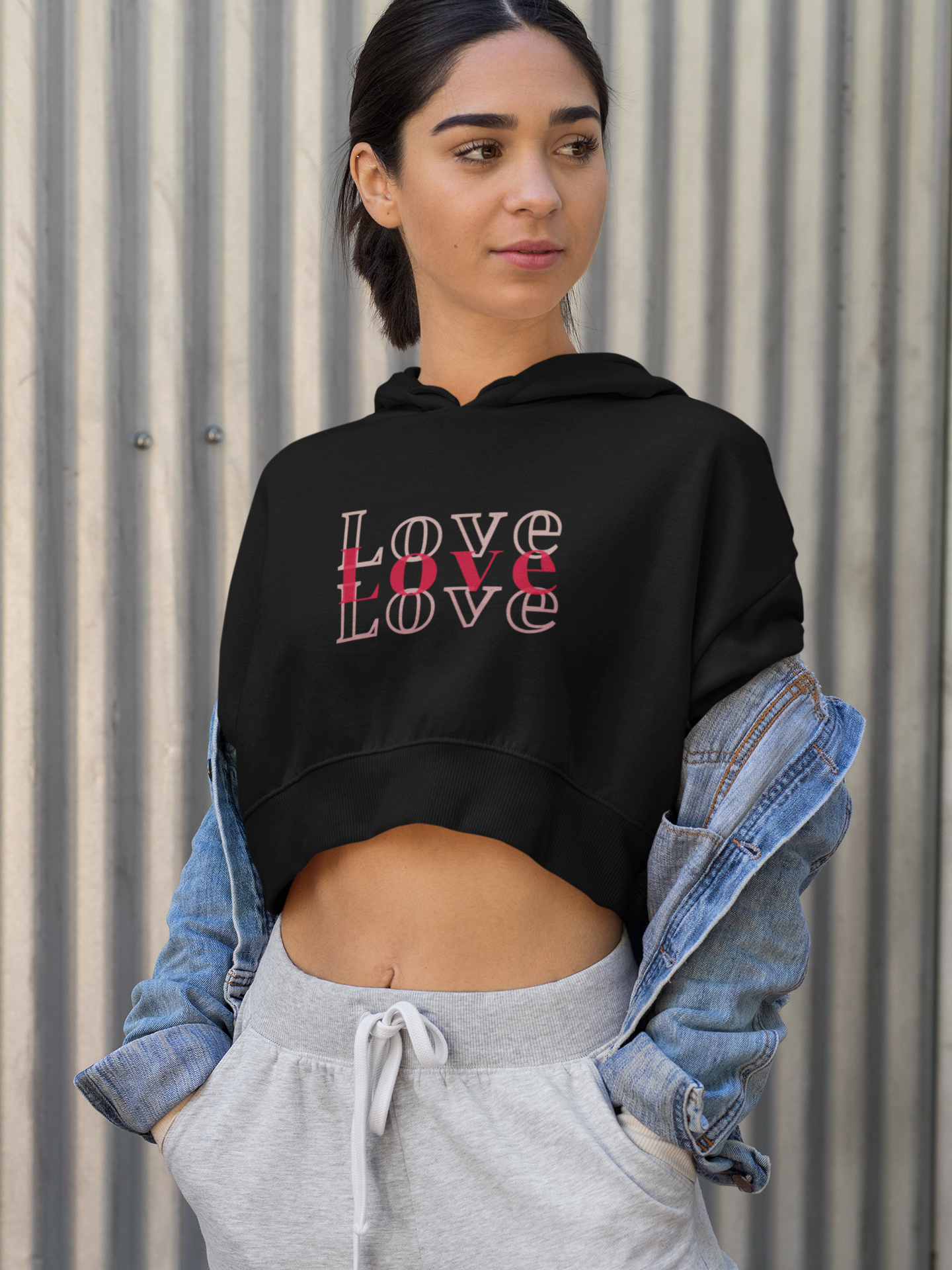 Love Ladies Crop Hoodie – Stylish & Comfortable Statement Wear