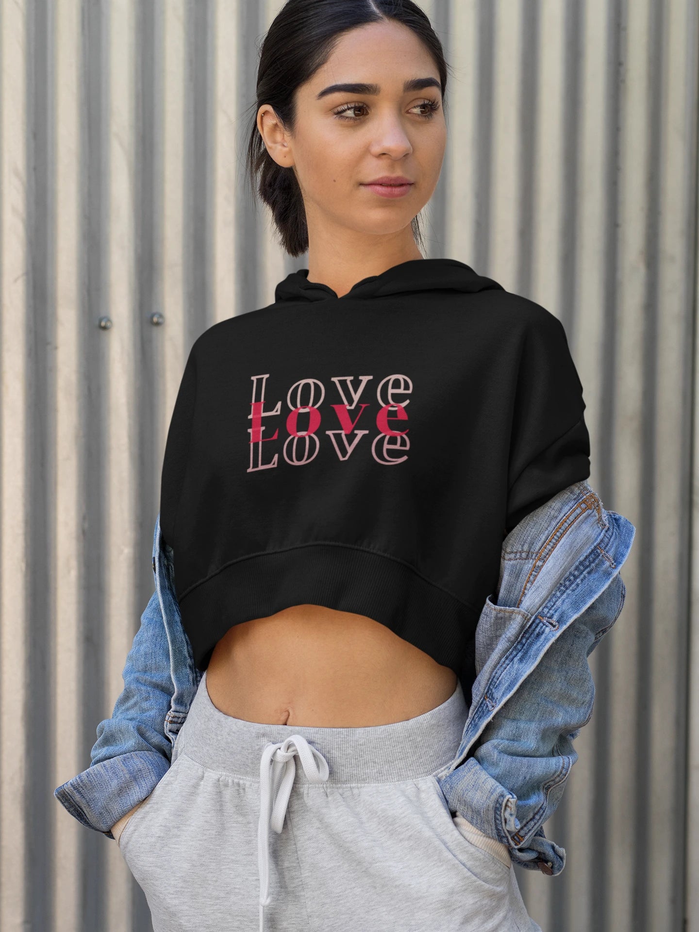 Love Ladies Crop Hoodie – Stylish & Comfortable Statement Wear