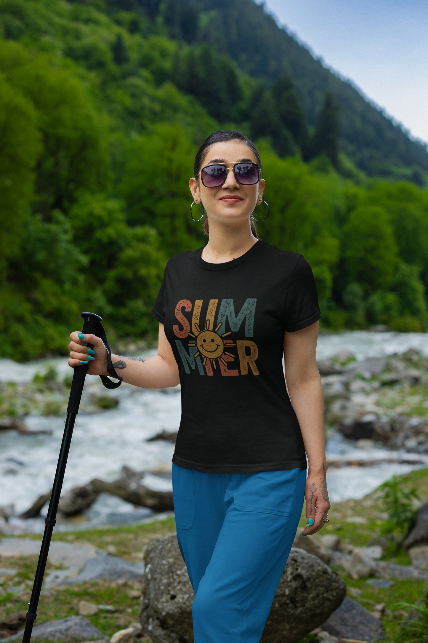 SUMMER Vintage Graphic Tee - Women's Casual Streetwear Top - Big Shot Fusion