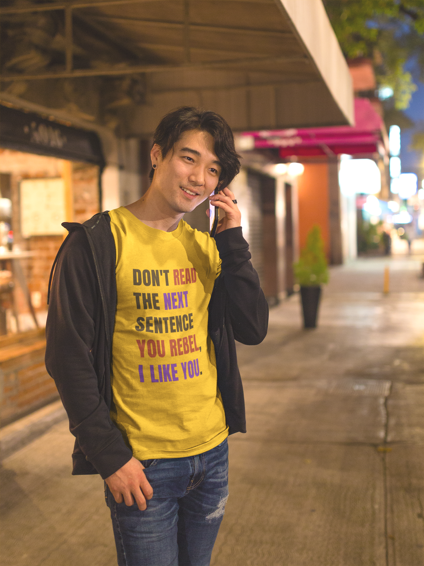DON'T READ THIS Rebel Quote T-Shirt - Bold Anti-Conformist Streetwear - Unisex Cotton Tee" - Big Shot Fusion