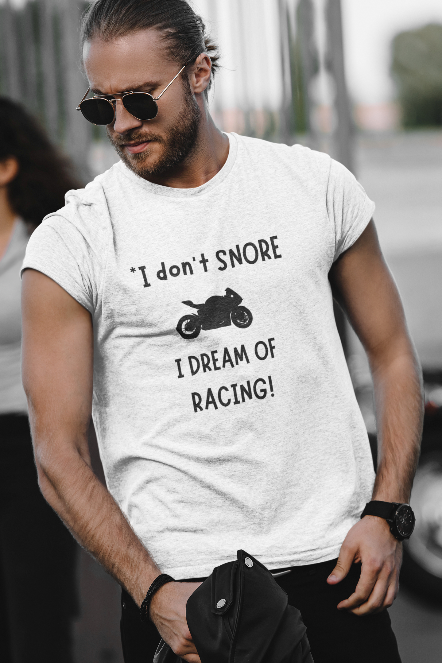 I Don’t Snore; I Dream of Racing T-Shirt – Funny & Relatable Design