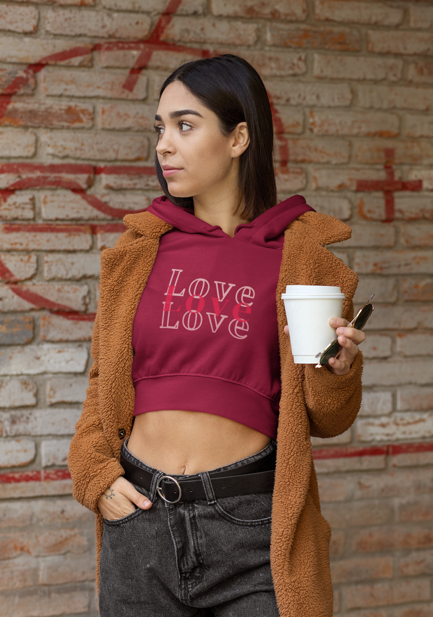Love Ladies Crop Hoodie – Stylish & Comfortable Statement Wear