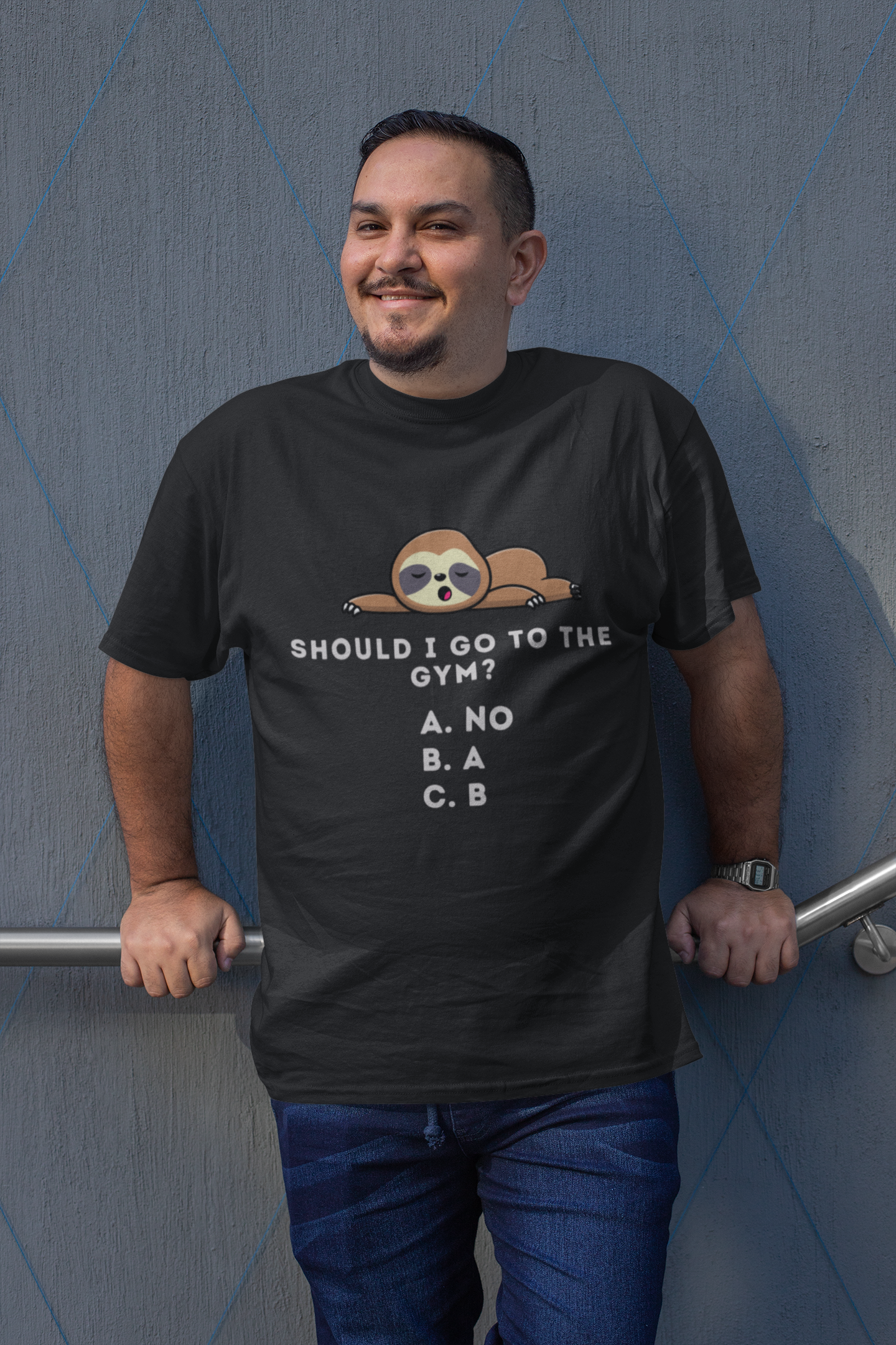 Funny Sloth Gym Quote T-Shirt - Lazy Gym Humor Design