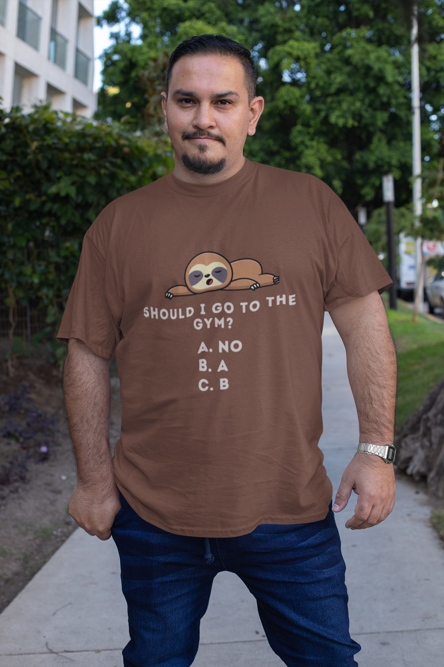 Funny Sloth Gym Quote T-Shirt - Lazy Gym Humor Design