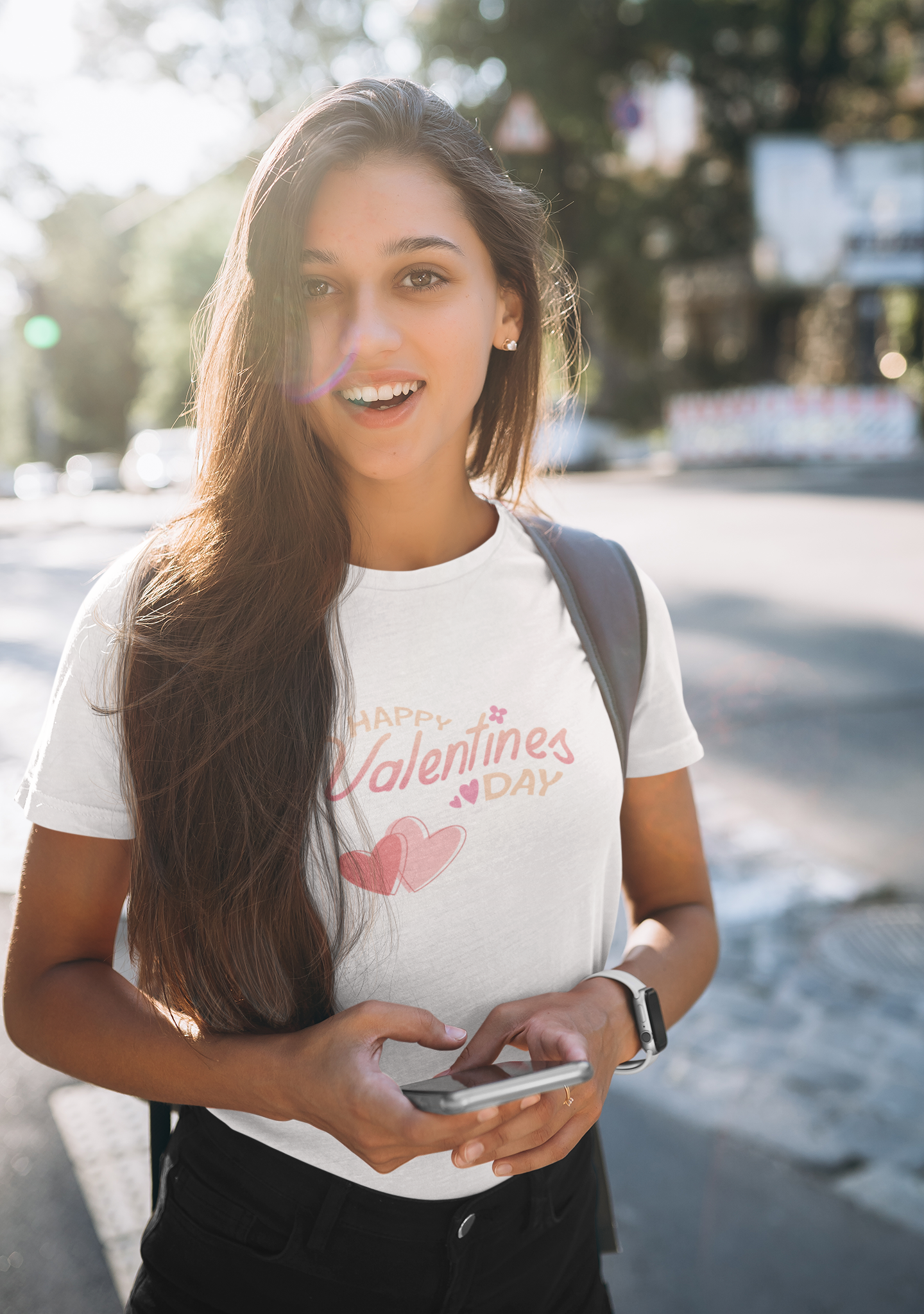 Happy Valentine's Day T-Shirt - Love and Hearts Design