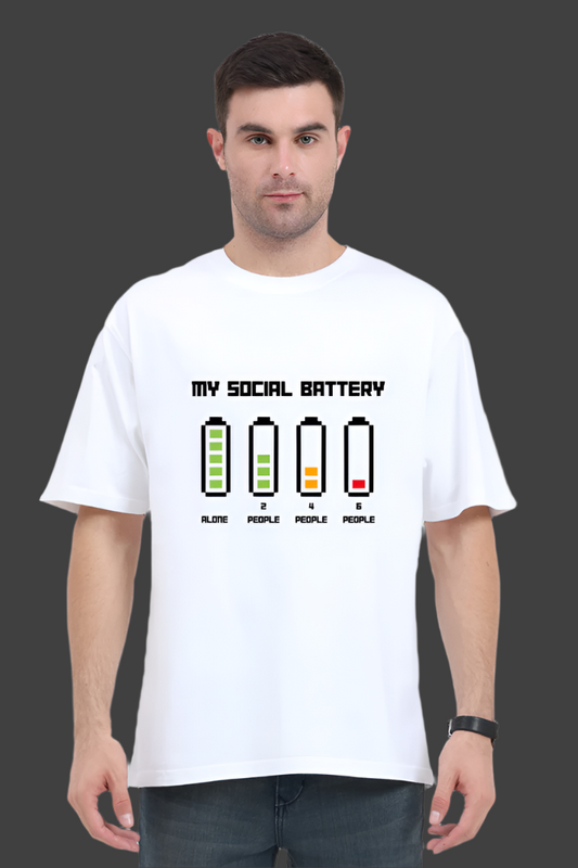 "My Social Battery" Oversized T-Shirt