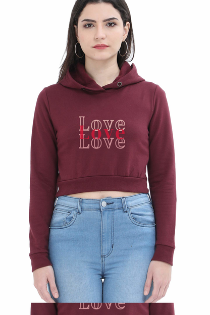 Love Ladies Crop Hoodie – Stylish & Comfortable Statement Wear