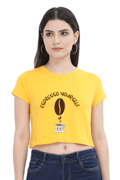 "Espresso Yourself" Coffee Lover Women’s Crop Top