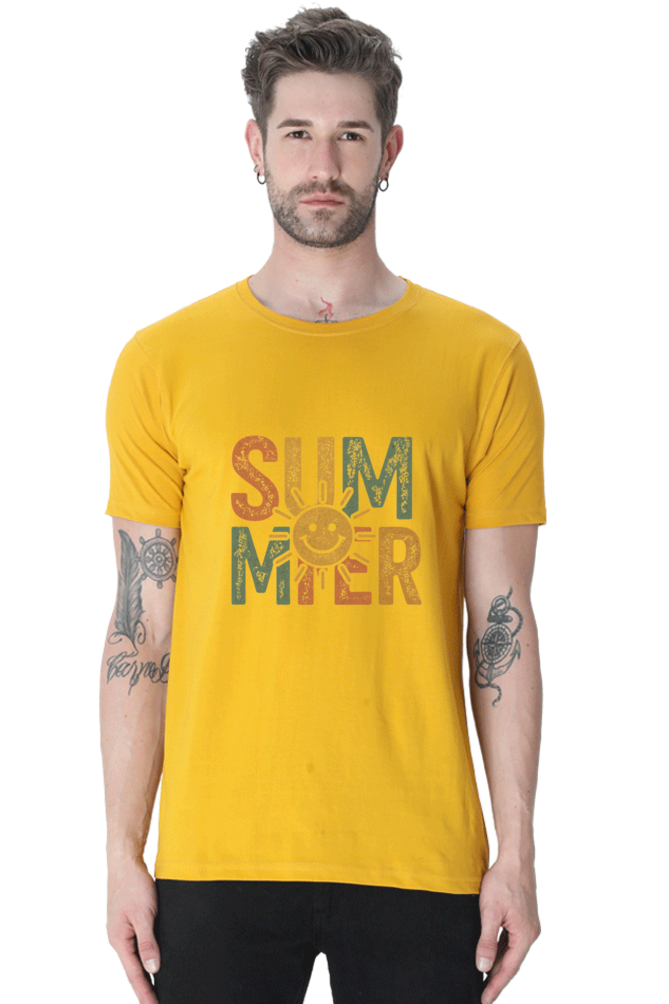 SUMMER Sun Graphic T-Shirt - Vibrant Seasonal Streetwear - Unisex Cotton Tee - Big Shot Fusion
