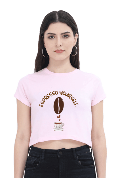 "Espresso Yourself" Coffee Lover Women’s Crop Top