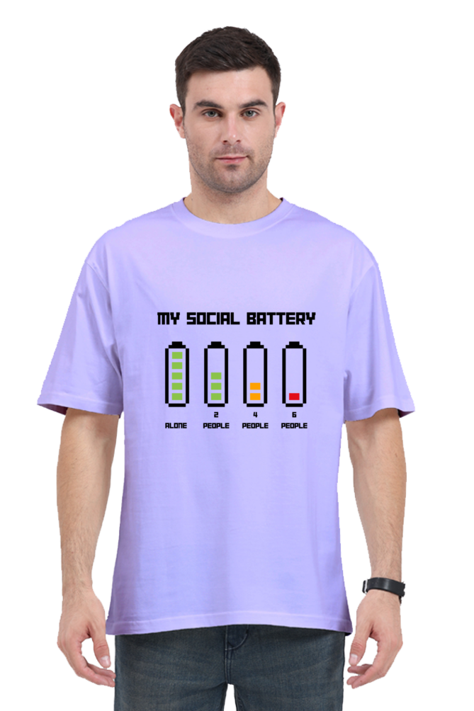 "My Social Battery" Oversized T-Shirt