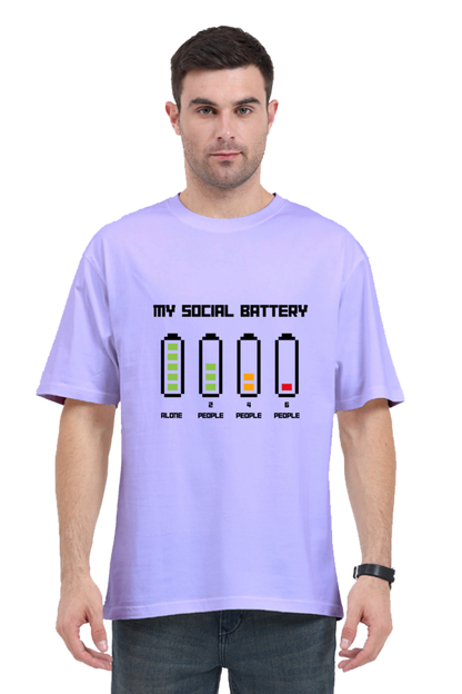 "My Social Battery" Oversized T-Shirt