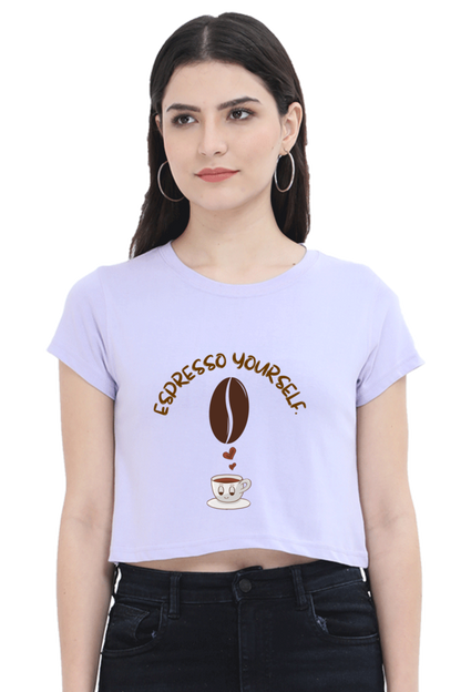 "Espresso Yourself" Coffee Lover Women’s Crop Top