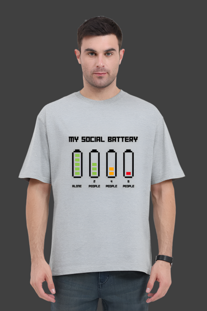 "My Social Battery" Oversized T-Shirt