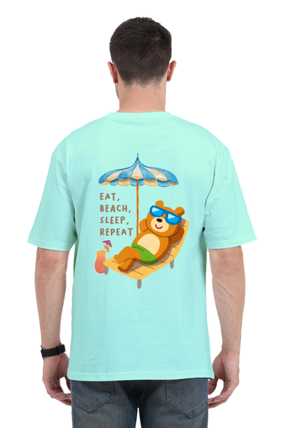 Eat, Beach, Sleep, Repeat – Oversized Unisex T-Shirt - Big Shot Fusion