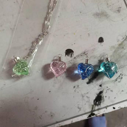 Fashion Metal Wrapped Love Heart Crystal Stone Pendant - Big Shot Fusion