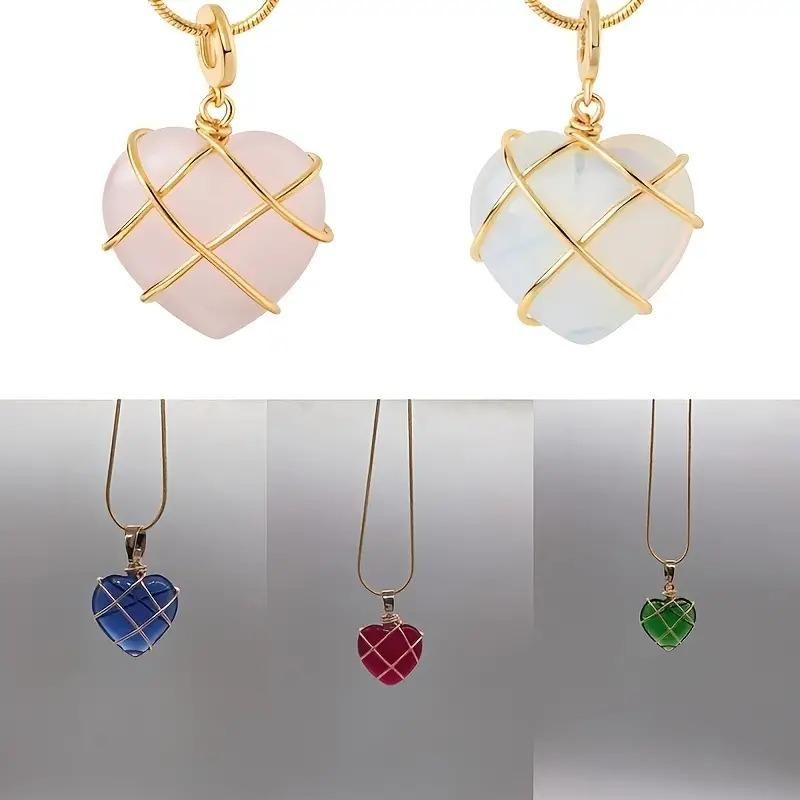 Fashion Metal Wrapped Love Heart Crystal Stone Pendant - Big Shot Fusion