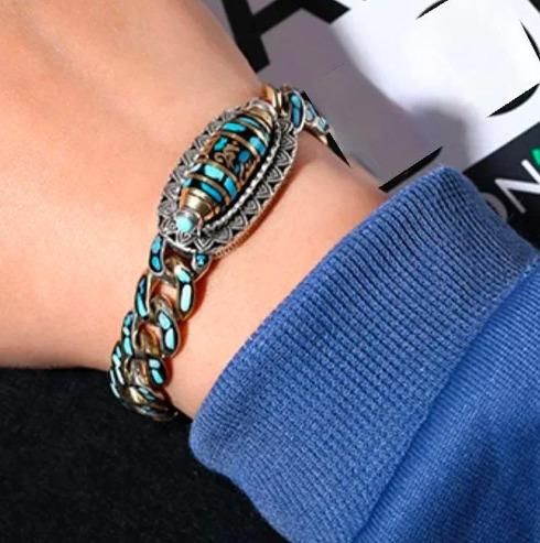 Six-Character Mantra Nine-Eyed Dzi Bead Bracelet | Big Shot Fusion