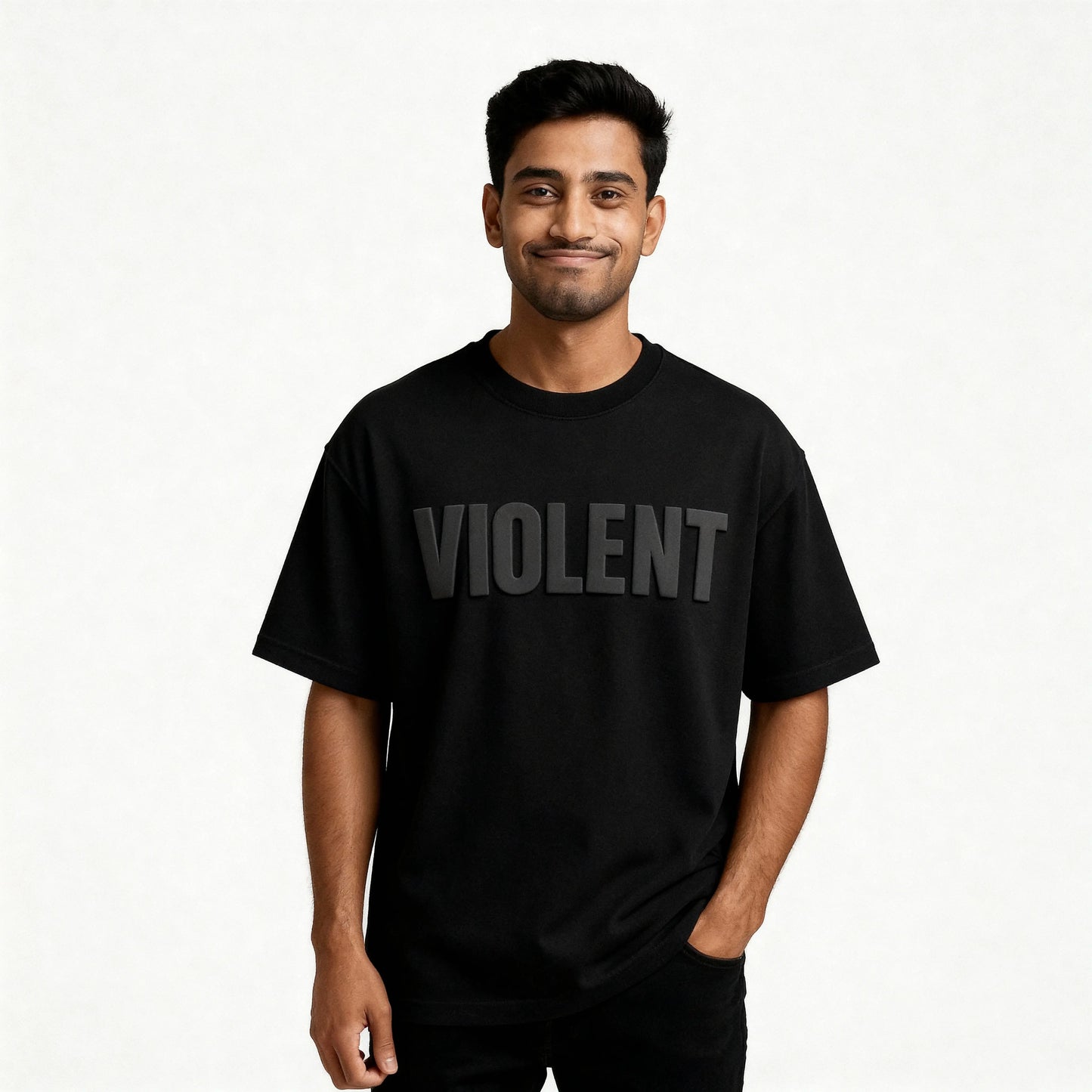VIOLENT | Oversized Streetwear Tee | Puff Print