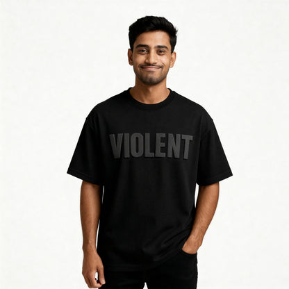 VIOLENT | Oversized Streetwear Tee | Puff Print