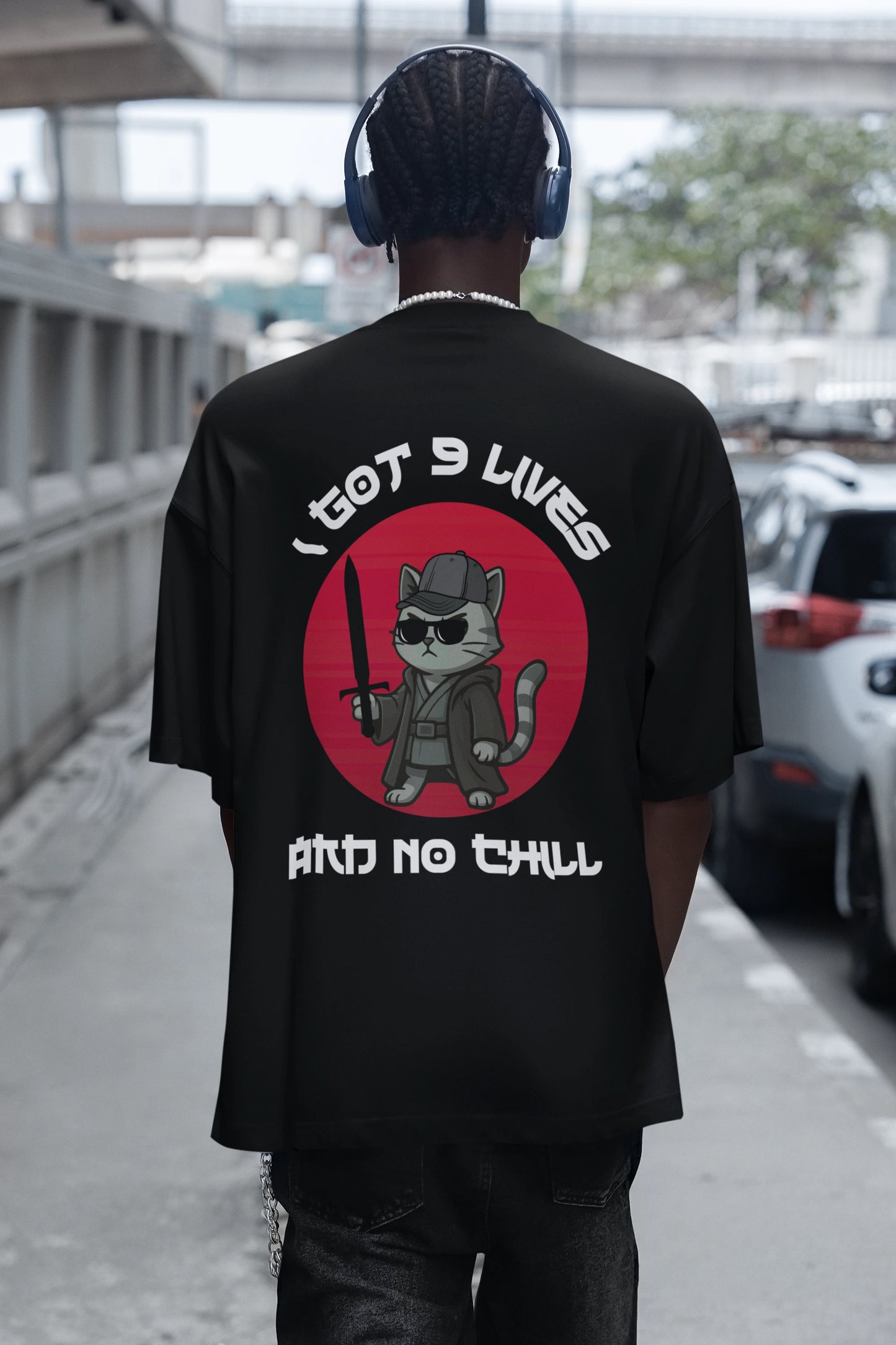9 Lives Cat Terry Oversized Tee