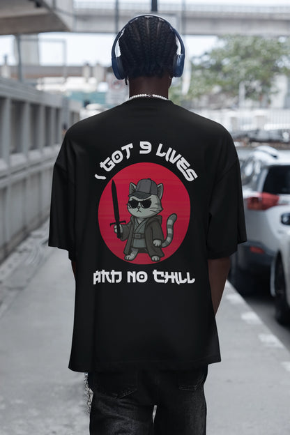 9 Lives Cat Terry Oversized Tee