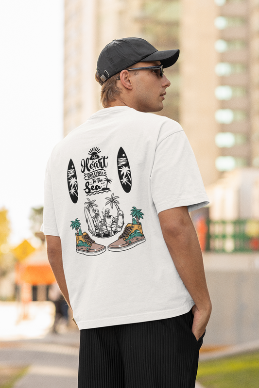 Beach Vibe Oversized T-Shirt – Unisex Streetwear Aesthetic - Big Shot Fusion