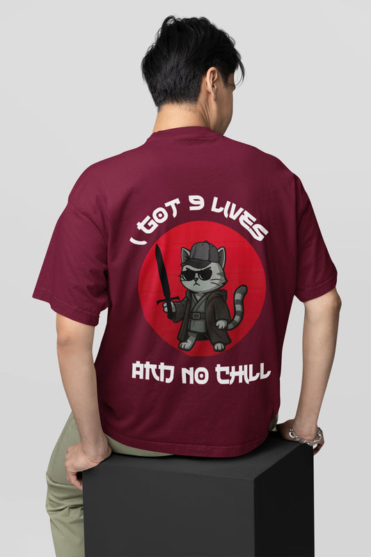 9 Lives Cat Terry Oversized Tee