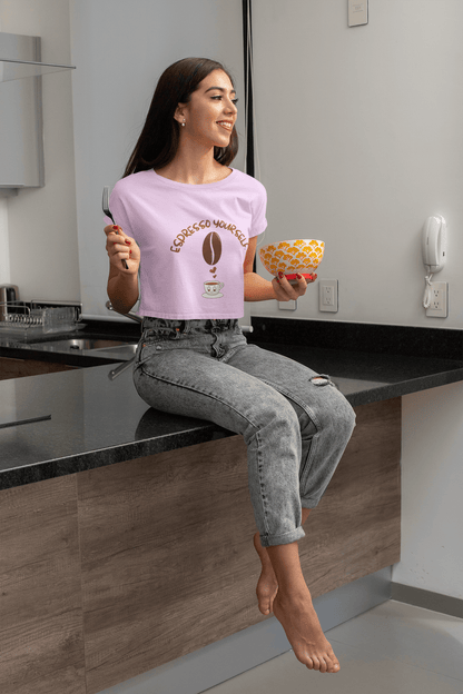 "Espresso Yourself" Coffee Lover Women’s Crop Top